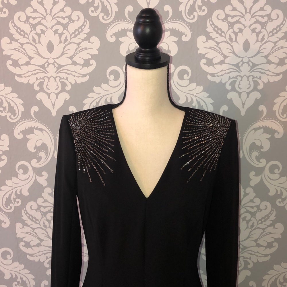 Calvin Klein Black Dress with Shoulder Beads